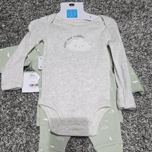 Carter's Light Gray Long-Sleeve Cloud One-Piece Bodysuit
